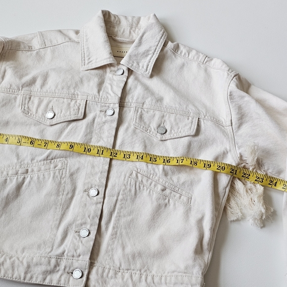 BLANKNYC Sacha Fringed Denim Jacket XS NWT Anthropologie Exclusive Boho Western - Picture 16 of 16